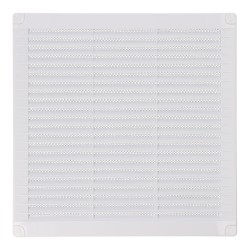 Rejilla ventilación cuadrada con tapones y mosquitera 250x250x7mm abs blanca