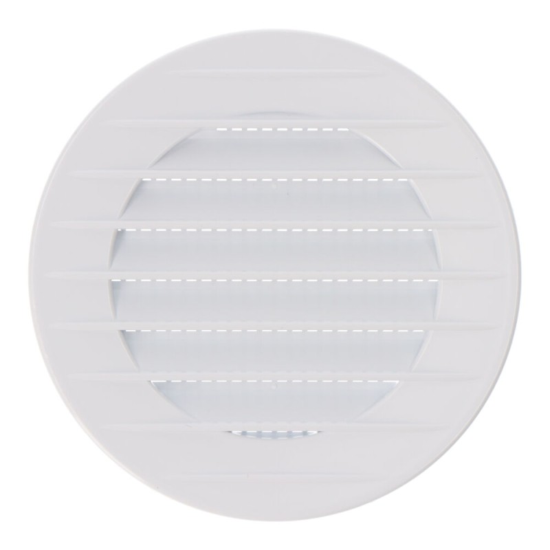 Rejilla ventilación redonda empotrable con mosquitera ø70mm abs blanca