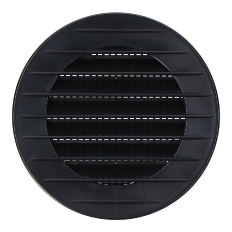 Rejilla ventilación redonda empotrable con mosquitera ø70mm abs gris antracita