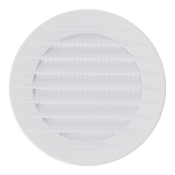 Rejilla ventilación redonda empotrable con mosquitera ø80mm abs blanca