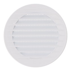 Rejilla ventilación redonda empotrable con mosquitera ø90mm abs blanca