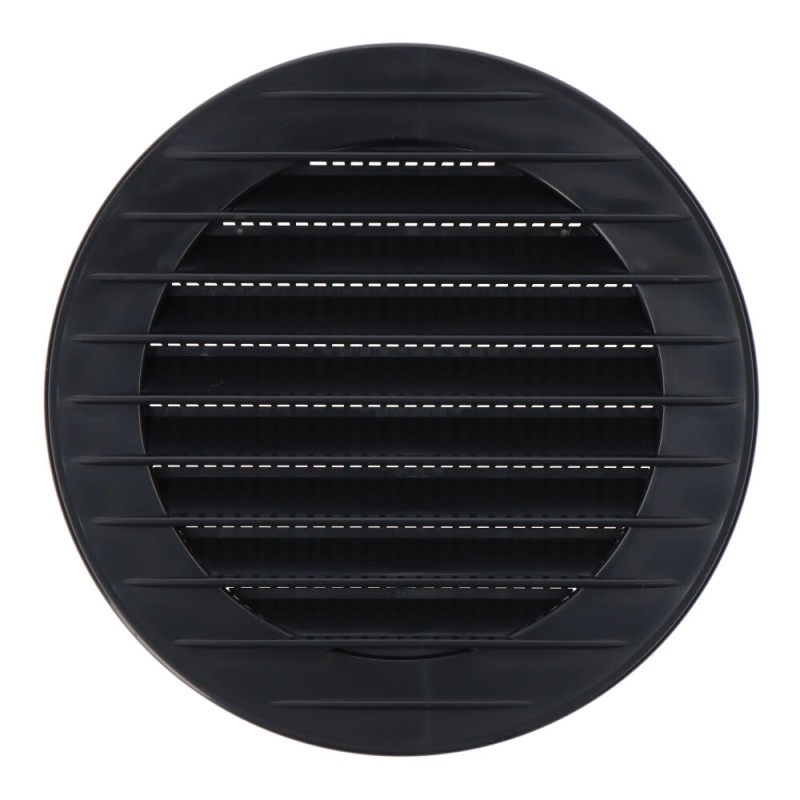 Rejilla ventilación redonda empotrable con mosquitera ø90mm abs gris antracita
