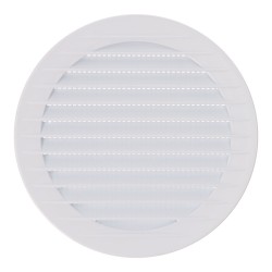 Rejilla ventilación redonda empotrable con mosquitera ø120mm abs blanca