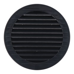 Rejilla ventilación redonda empotrable con mosquitera ø120mm abs gris antracita