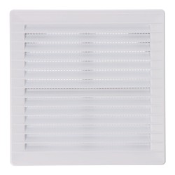 Rejilla ventilación cuadrada empotrable ajustable ø 80-150 con mosquitera 170x170x11,5mm abs blanca