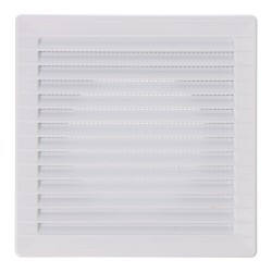 Rejilla ventilación cuadrada empotrable ø 100mm con mosquitera 170x170x10mm abs blanca