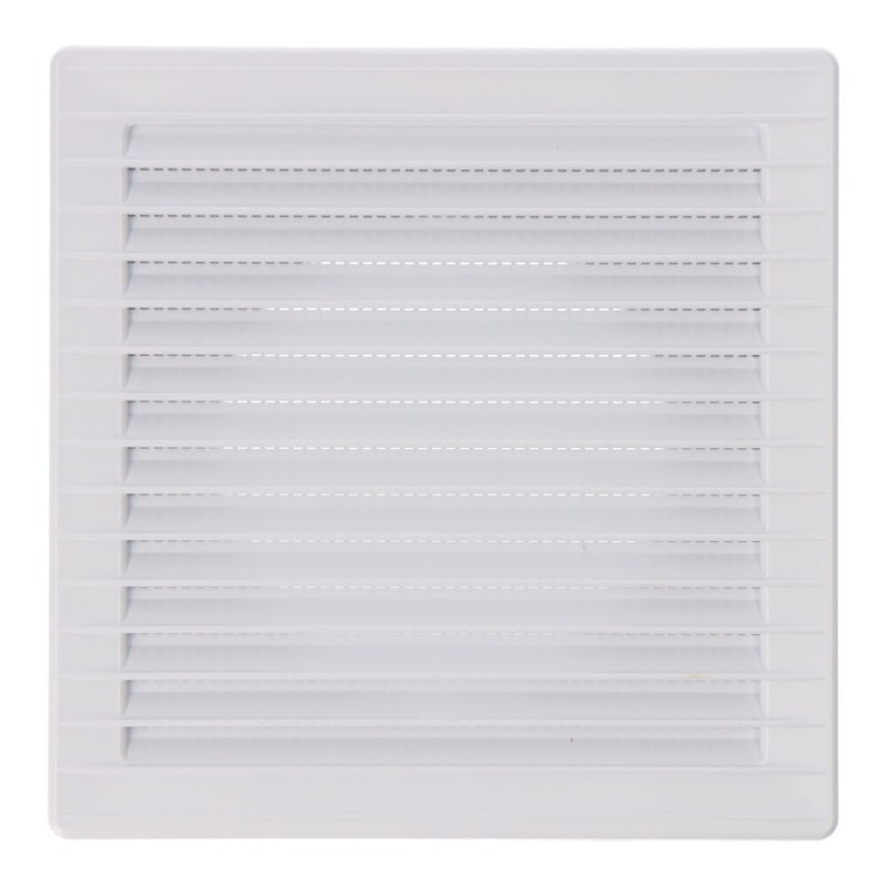 Rejilla ventilación cuadrada empotrable ø 100mm con mosquitera 170x170x10mm abs blanca