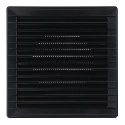 Rejilla ventilación cuadrada empotrable ø 100mm con mosquitera 170x170x10mm abs gris antracita