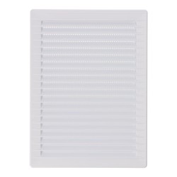 Rejilla ventilacíón rectangular empotrable con mosquitera abs 137x207mm blanco