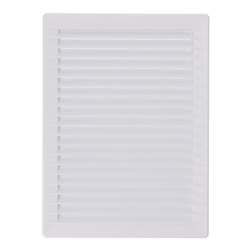 Rejilla ventilacíón rectangular empotrable con mosquitera abs 137x207mm blanco