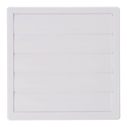 Rejilla ventilación cuadrada empotrable con lamas móviles 170x170mm enclavamiento ø100mm abs blanca