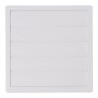 Rejilla ventilación cuadrada empotrable con lamas móviles 170x170mm enclavamiento ø100mm abs blanca