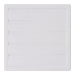 Rejilla ventilación cuadrada empotrable con lamas móviles 170x170mm enclavamiento ø120mm abs blanca