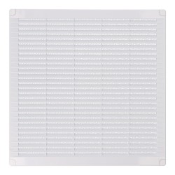 Rejilla ventilación cuadrada con tapones y mosquitera 300x300x7mm abs blanca