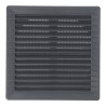 Rejilla ventilación cuadrada empotrable ajustable ø 80-150 con mosquitera 170x170x11,5mm abs gris