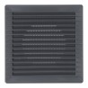 Rejilla ventilación cuadrada empotrable ø 100mm con mosquitera 170x170x11,5mm abs gris