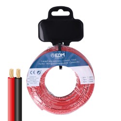 Carrete cable paralelo 2x1mm rojo/negro 50m.
