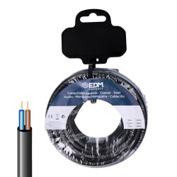 Carrete manguera tubular h05vv-f 2 x 0,75 mm negra, 5 m