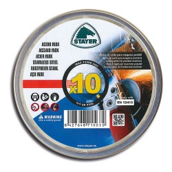 Disco extrafino inox standard, ø115 x 1,0 x 22,23 mm, pack 10 uds