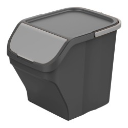 Cubo stack´n sort gris con tapa color gris 30 x 40 x 34 cm 25 l