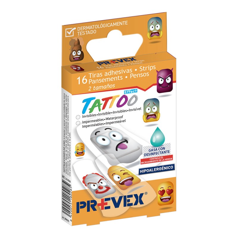 Tiras adhesivas infantiles efecto tattoo 16 uds