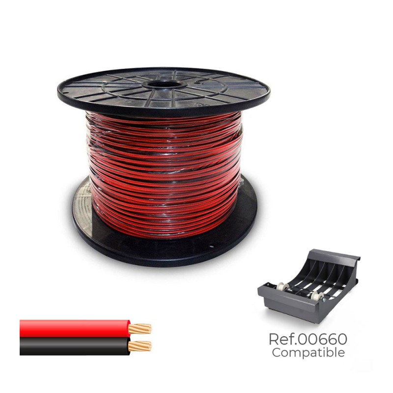 Cable paralelo 48v 2 x 0,75 mm rojo/negro 500 m. ( bobina mediana )