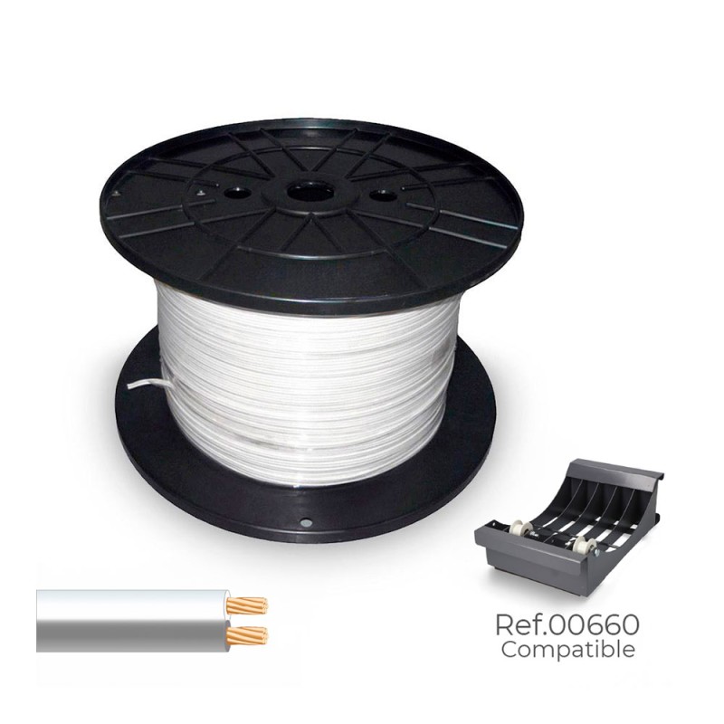 Cable paralelo 48v 2 x 0,75 mm blanco/gris 500 m. (bobina mediana)