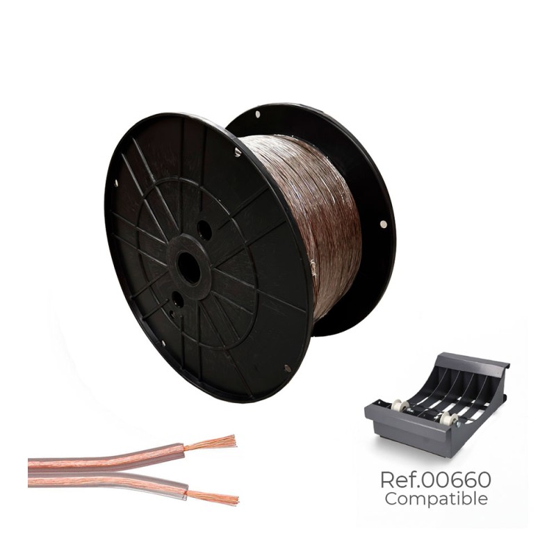 Cable paralelo 48v 2 x 0,75 mm transparente 500 m. (bobina mediana)