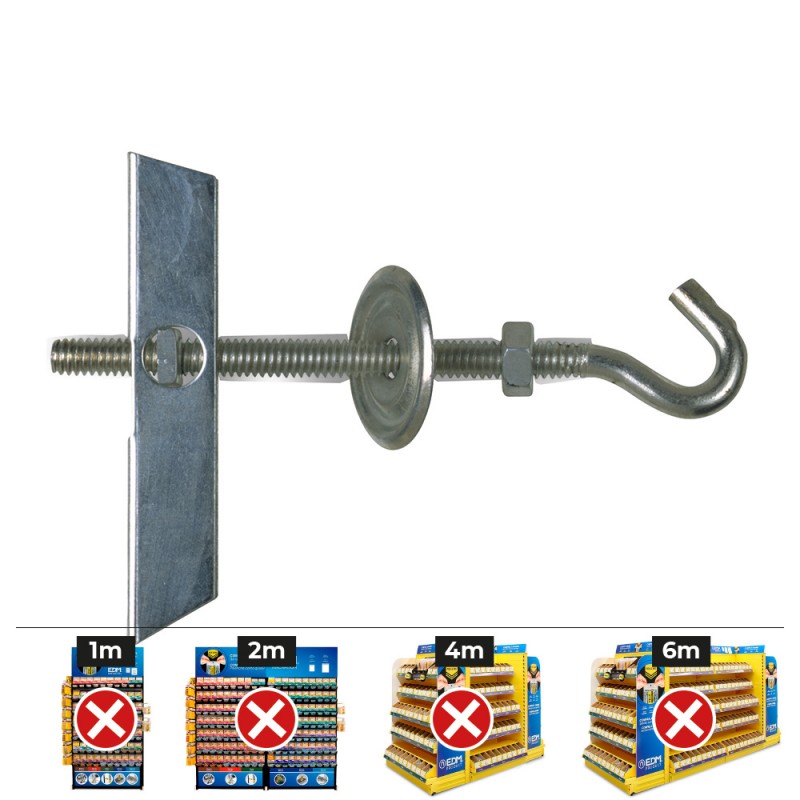 Basculante con gancho m6 con arandela y tuerca (caja 25 unid)