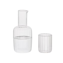Jarra vidrio agua + vaso 800 ml