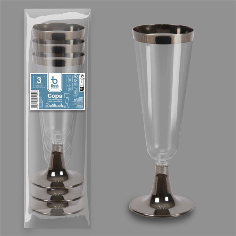 Copa de cava reutilizable 150 cc, 3 uds