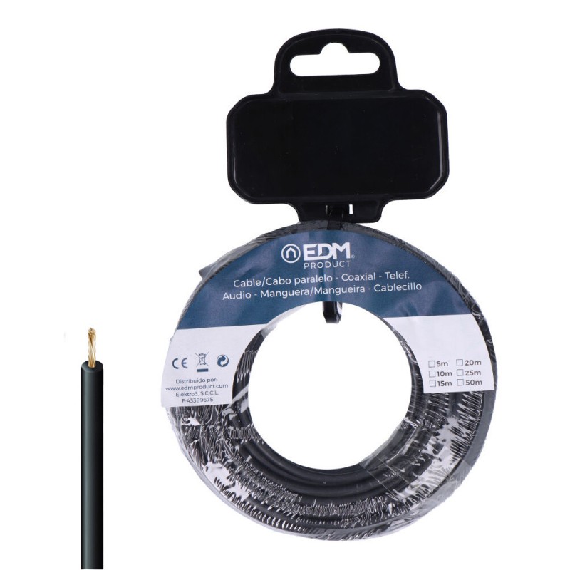 Carrete cablecillo h07z1-k 6,00 mm negro, 20 m