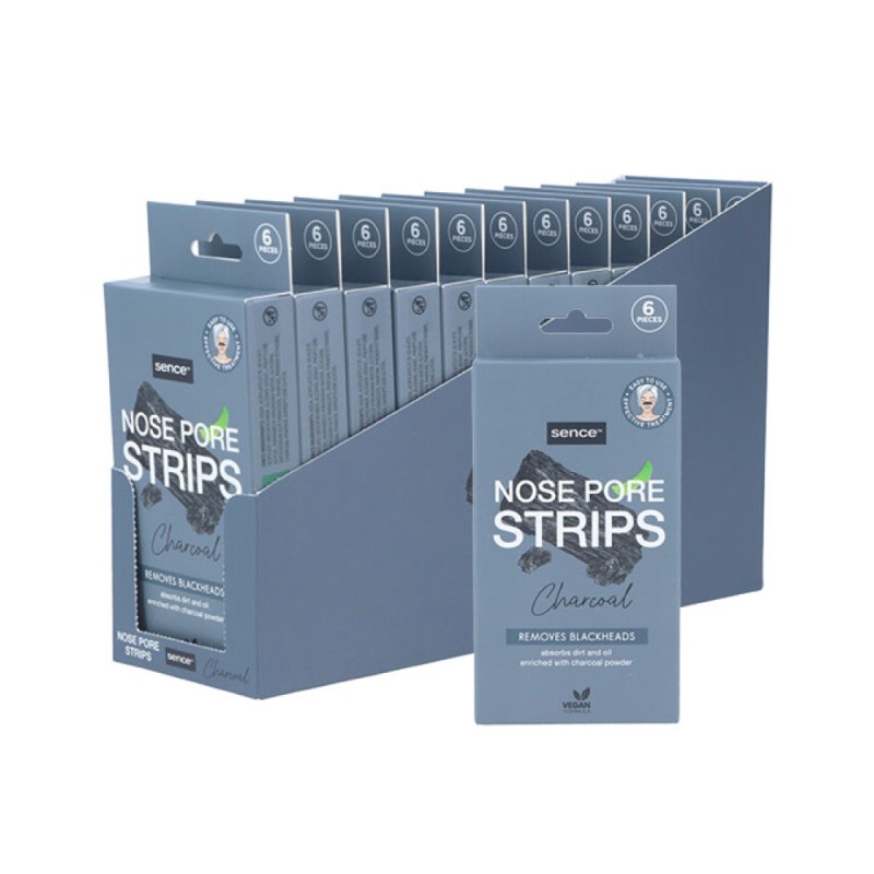 Tiras limpia poros carbón, 6 uds