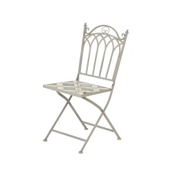 Silla metálica/mosaico bistró mosaico para exterior 38 x 50 x 89 cm