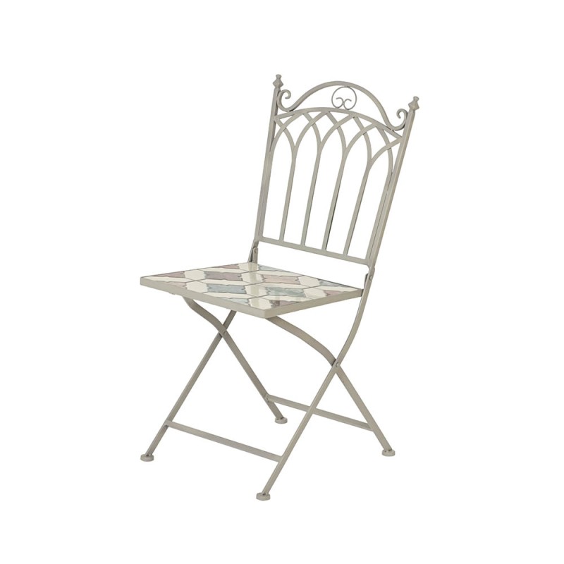 Silla metálica/mosaico bistró mosaico para exterior 38 x 50 x 89 cm