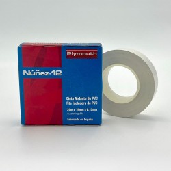 Cinta aislante pvc alta adhesión blanca 25 mm x 0,15 mm x 20 m