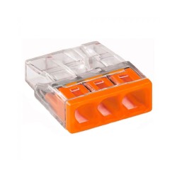Conector rápido 3 vias, ø máximo 2,5 mm, transparente / naranja