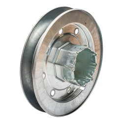 Polea metalica con espiga pr19 zincado 150 mm