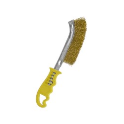 Cepillo con mango de plastico de bronce