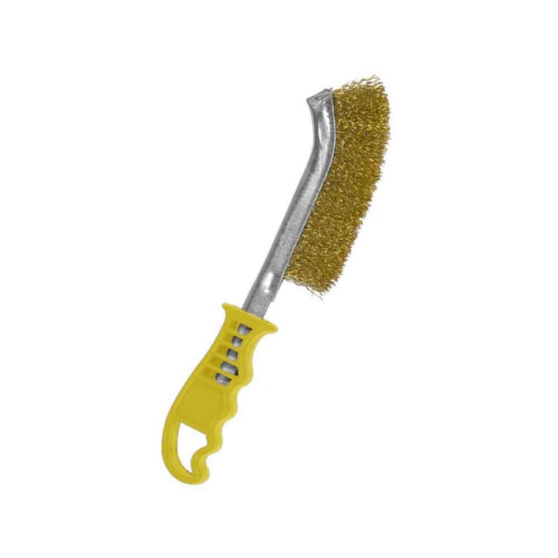 Cepillo con mango de plastico de bronce