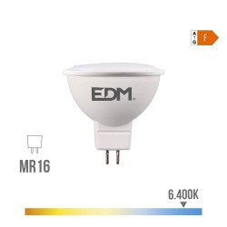 Bombilla dicroica led mr16 8 w 780 lm 6400 k luz fria 120° ø5 x 5 cm