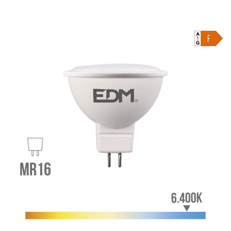 Bombilla dicroica led mr16 8 w 780 lm 6400 k luz fria 120° ø5 x 5 cm