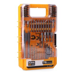 Puntas y brocas, juego de 76 piezas, 25,5 x 3,6 x 17 cm