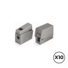 Conector rápido en linea presilla 2 vias, 1 rígido + 1 rígido, semirígido o flexible ø máximo 2,5 mm, gris, 10 uds