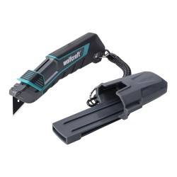 Cúter de seguridad con funda y cordón