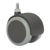 Rueda giratoria espiga roscada y eje liso, color negro / gris, carga máx. 50 kg, 10 x 15 mm, ø 5 cm