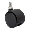 Rueda giratoria espiga roscada y eje liso, color negro, carga máx. 20 kg, 6 x 15 cm, ø 4 cm