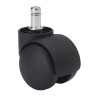 Rueda giratoria espiga lisa y eje liso, color negro, carga máx. 50 kg, 11 x 12 cm, ø 5 cm