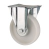 Rueda fija de poliamix con placa y eje liso, color blanco, carga máx. 170 kg, ø 12,5 cm