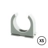 Soporte a presion lh ø 25 mm, gris, 5 unidades